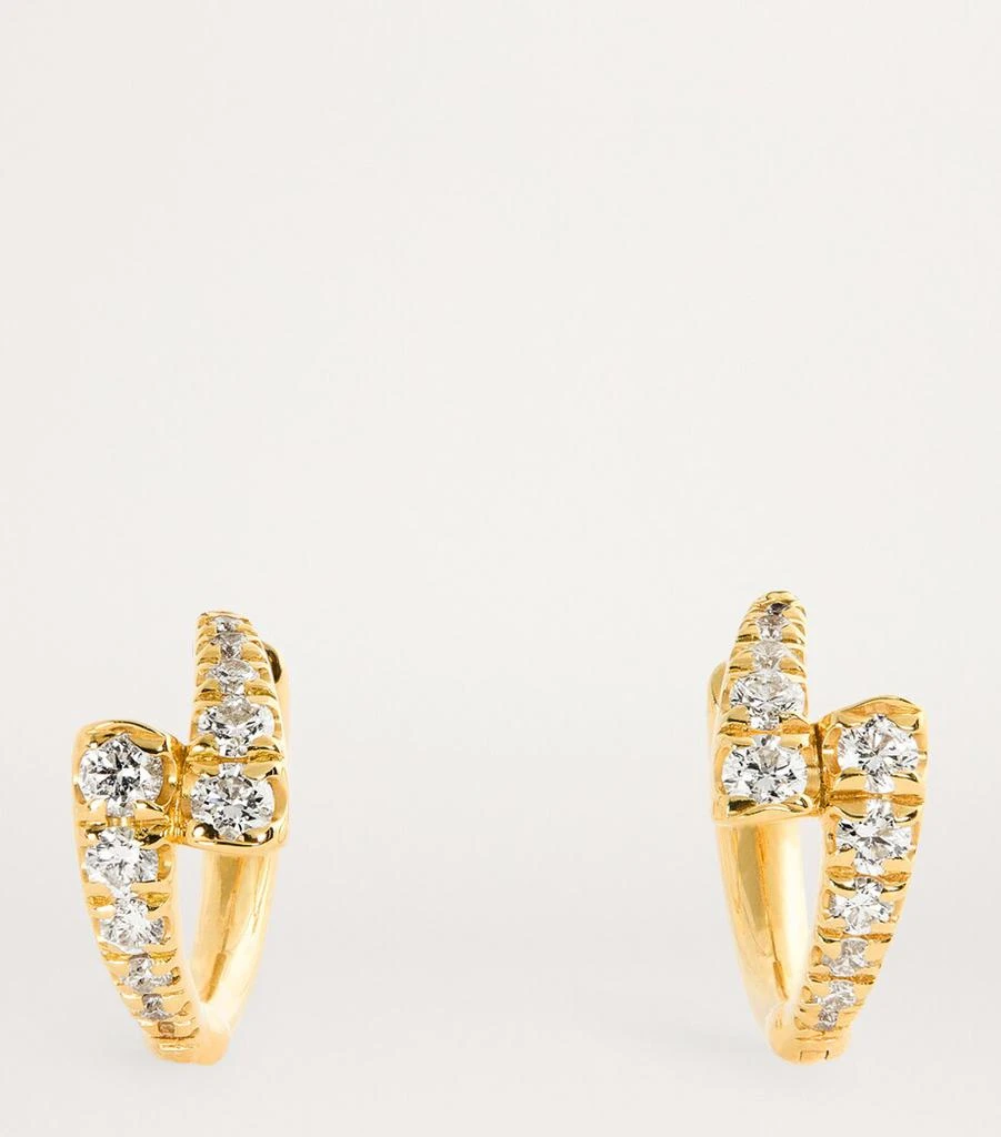 Melissa Kaye Yellow Gold and Diamond Lola Huggie Hoop Earrings 3