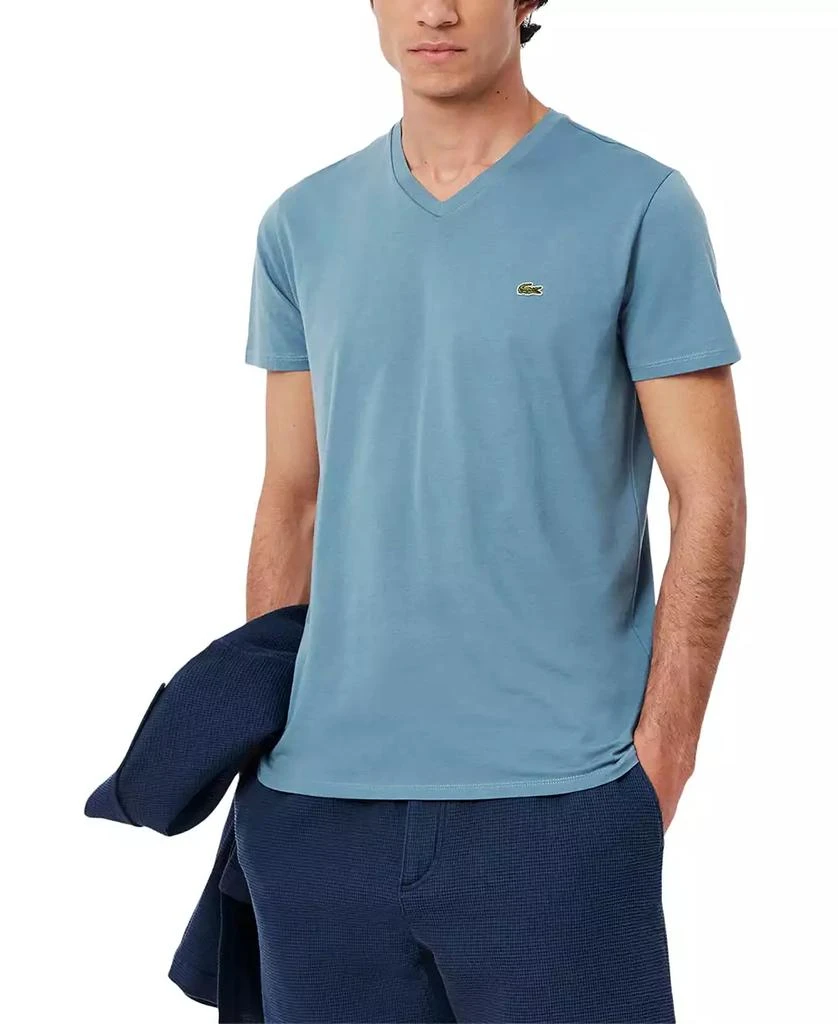 Lacoste Men’s Classic V-Neck Soft Pima Cotton Tee Shirt 1