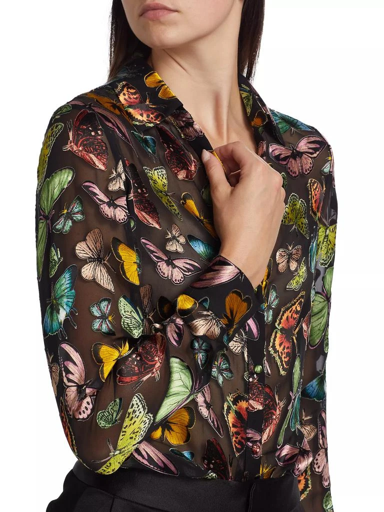 Alice + Olivia Eloise Butterflies Silk Blouse 6