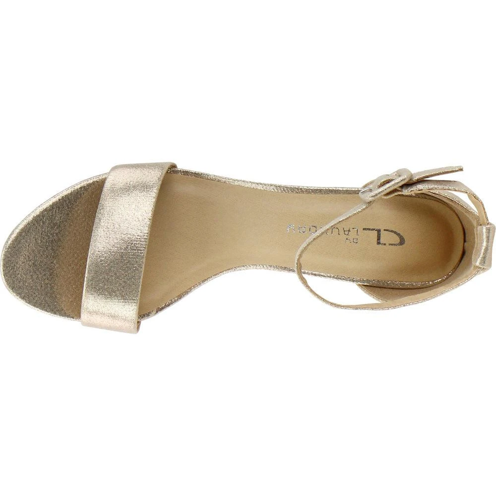 CL By Laundry Jody Metallic Block Heel Ankle Strap Sandals 4