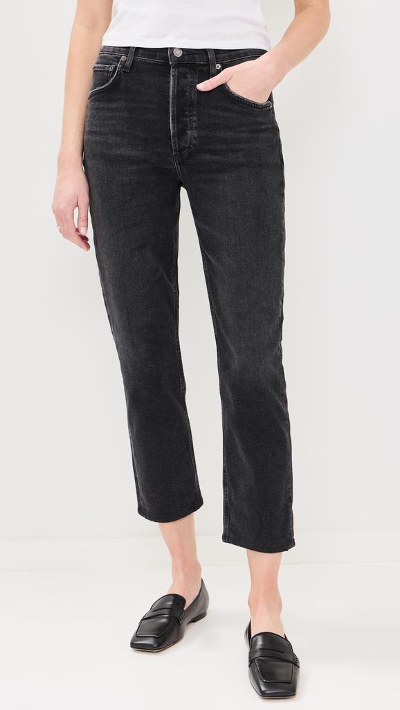 AGOLDE Riley High Rise Straight Crop Jeans