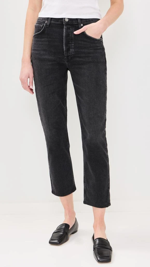 AGOLDE Riley High Rise Straight Crop Jeans 1