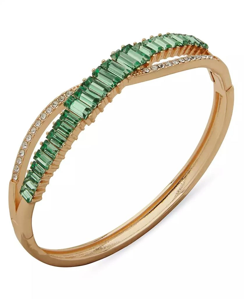 Anne Klein Cubic Zirconia Crystal Gold-Tone Orbital Bangle Bracelet