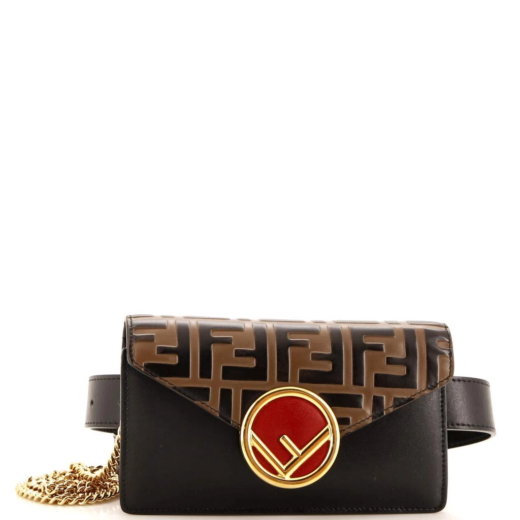 Fendi F is  Convertible Belt Bag Leather with Zucca Embossed Detail 1