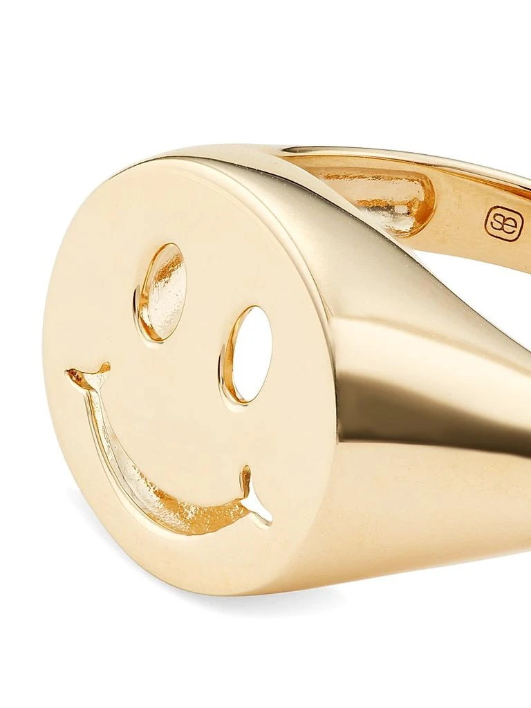 Sydney Evan Happy Face 14K Yellow Gold Signet Ring 4