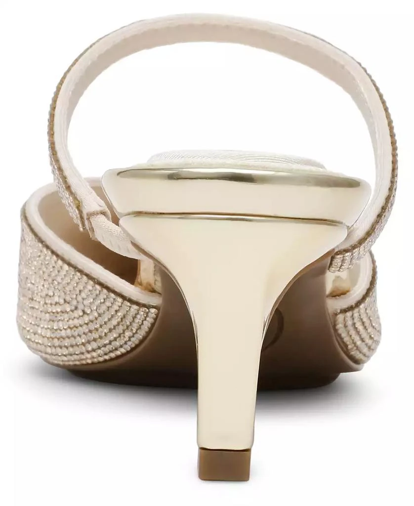 Anne Klein Women's Idina Crystal Kitten Heel Mules 5