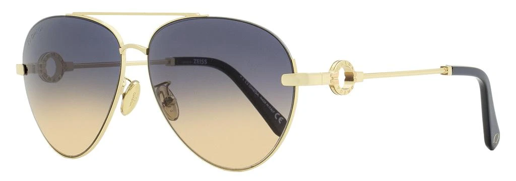 Omega Women's Pilot Sunglasses OM0031H 32W Gold/Blue 61mm 1