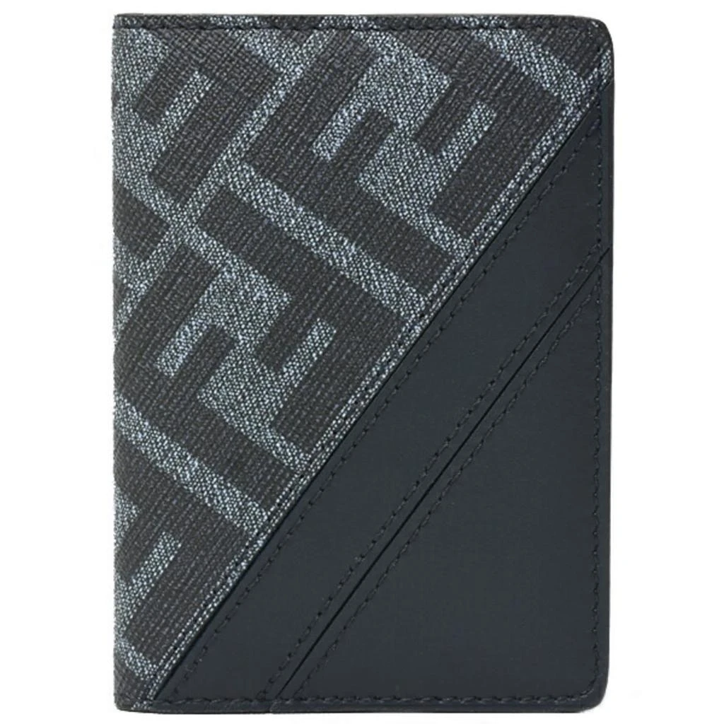 Fendi blue blue Navy Navy Pvc Leather Card Case (Pre-Owned)