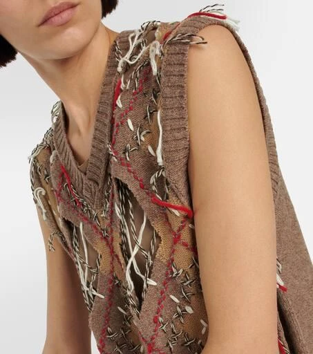 MAISON MARGIELA Jacquard wool-blend sweater vest 4