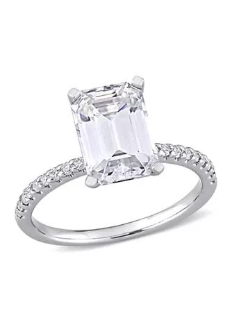 Belk
Co. 3.2 ct. t.w. Created Moissanite Emerald-Cut Engagement Ring in 10K White Gold