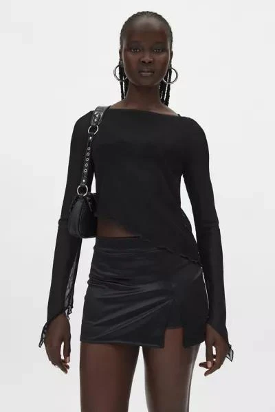 Urban Outfitters UO Grace Satin Split Hem Mini Skort 5
