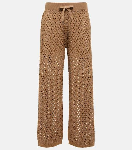 Brunello Cucinelli Cotton, linen and silk sweatpants 1