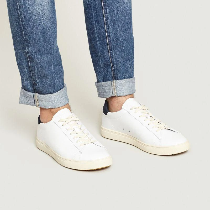 Clae Bradley Trainers White Leather Navy CLAE 2