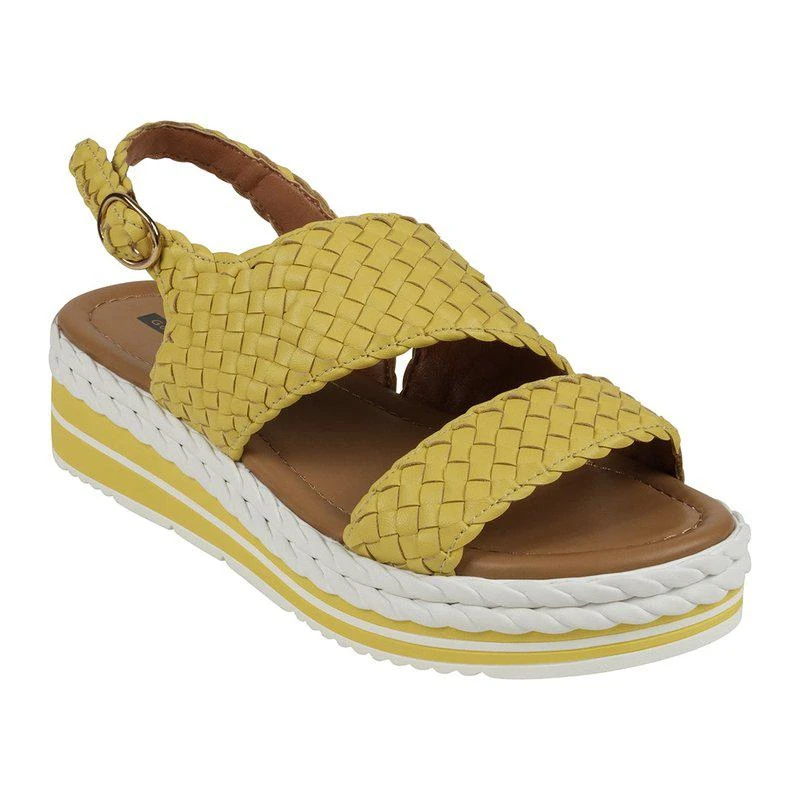 GC SHOES Gallant Mustard Double Band Slingback Platform Sandals 2