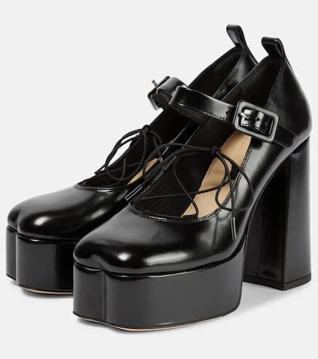 Simone Rocha Leather ballerina platform pumps 5
