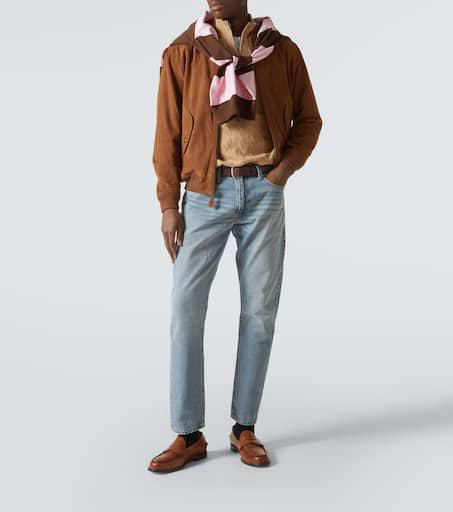 Ralph Lauren Cable-knit wool and cashmere half-zip sweater