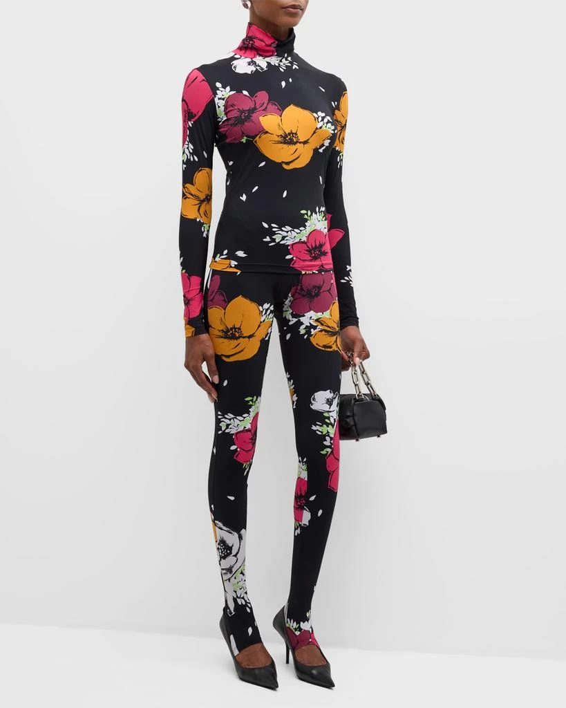 Moschino Jeans Floral Print Turtleneck Top 2