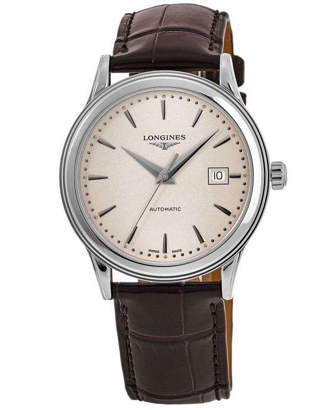 Longines Longines Flagship Automatic Beige Dial Leather Strap Men's Watch L4.984.4.79.2