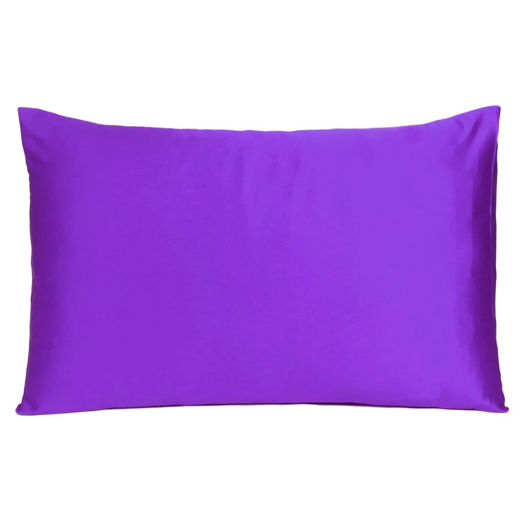 Hivvago Bright Purple Dreamy Set Of 2 Silky Satin King Pillowcases