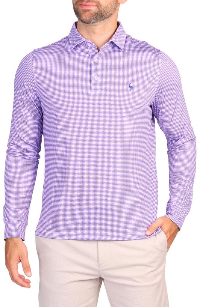 TailorByrd Houndstooth Print Performance Polo