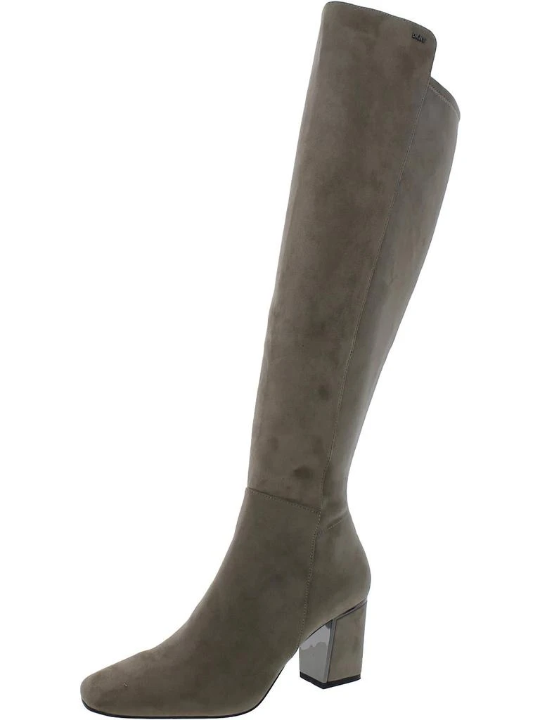 DKNY Cilli Womens Microsuede Block Heel Knee-High Boots 5