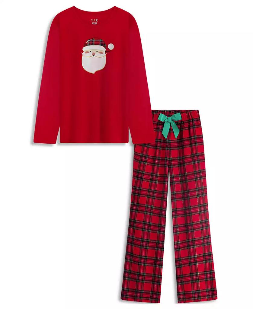 Max & Olivia Girls Holiday Plaid 2pc Pajama Set