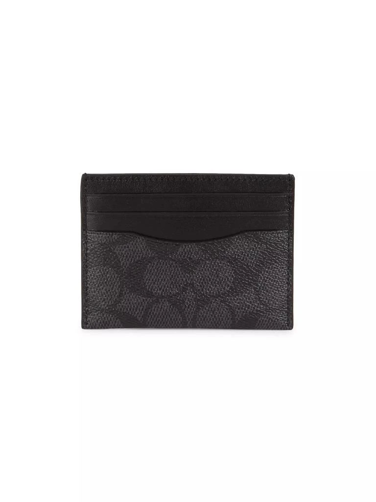 Coach Signature Canvas &amp; Leather Card Case 1