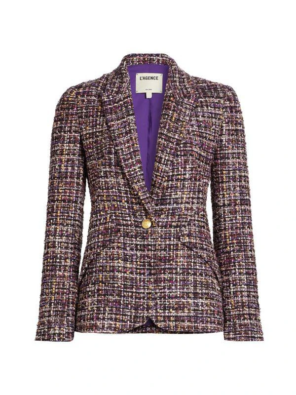 L'Agence Chamberlain Tweed Single-Breasted Blazer 6