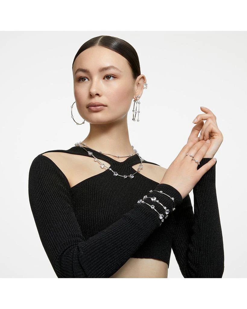 Swarovski Millenia Octagon Cut Drop Earrings in Rhodium Plated 2