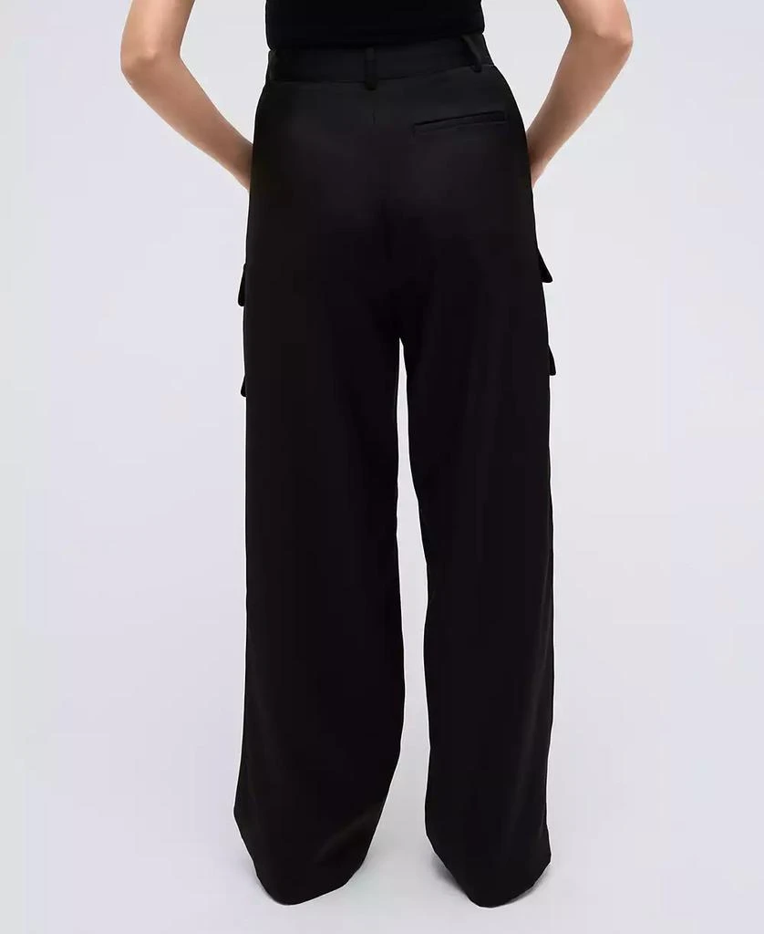 Kenneth Cole Women's High Rise Satin Double Cargo Pants 2