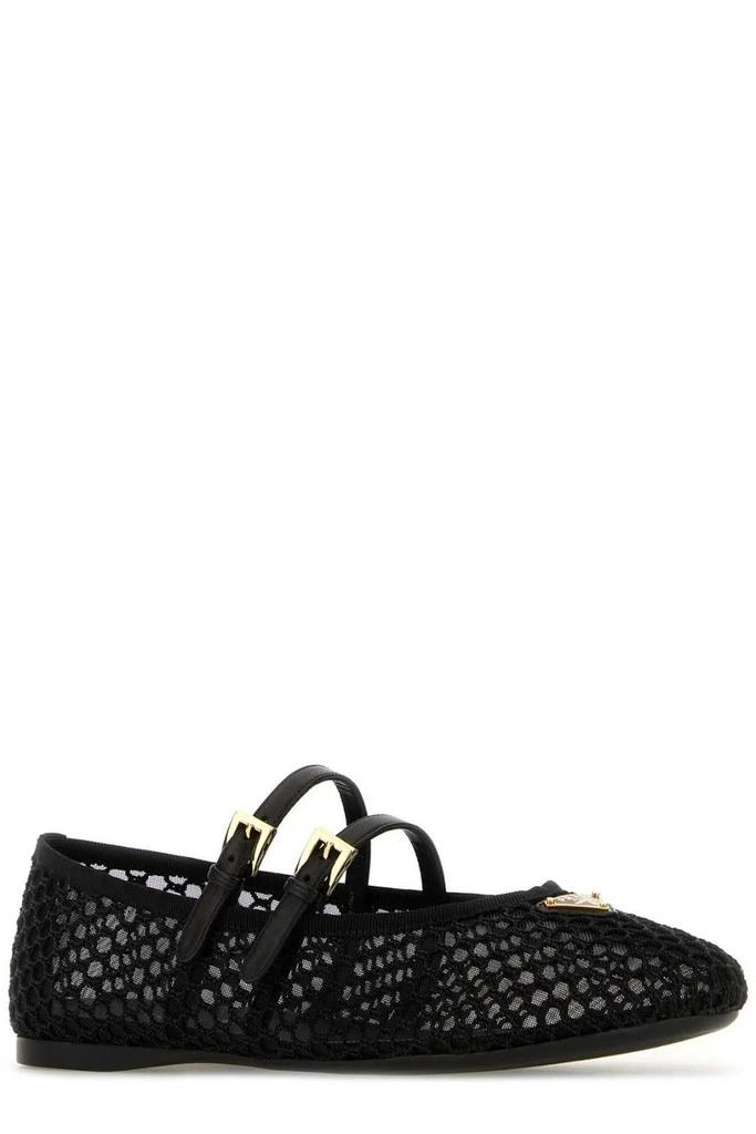 Prada Prada Triangle-Logo Mesh Ballet Flats 2