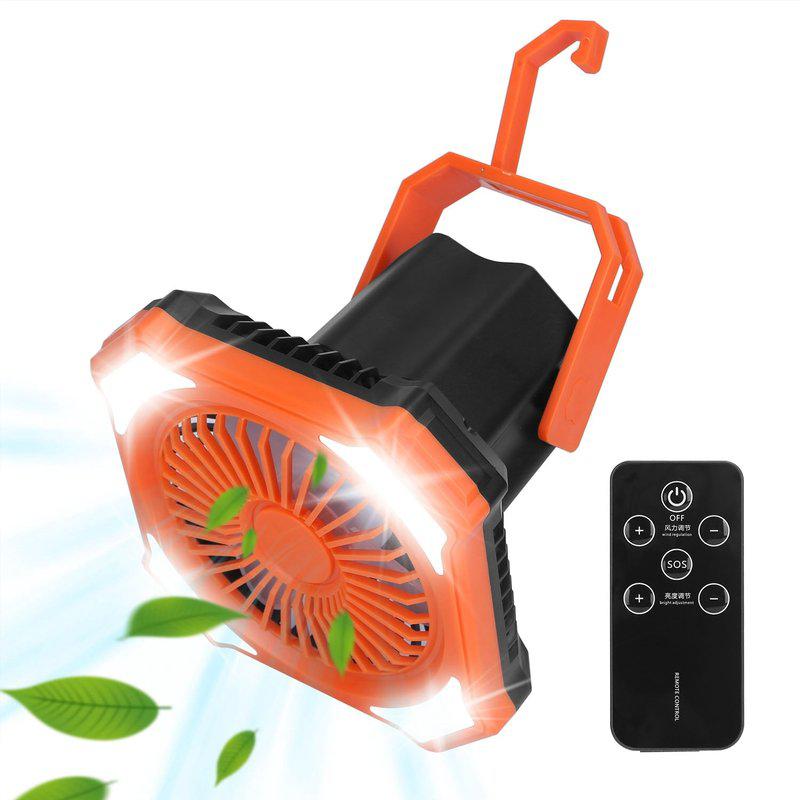 Fresh Fab Finds Portable Camping Lantern Fan 10000mAh Battery Powered Hanging Fan USB Rechargeable Tent Fan