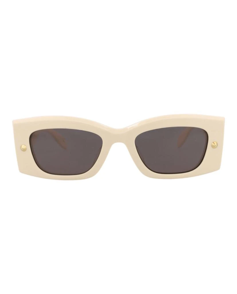 Alexander McQueen Square-Frame Acetate Sunglasses White Womens Alexander McQueen Womens Square/Rectangle Ivory Ivory Brown  main image 3