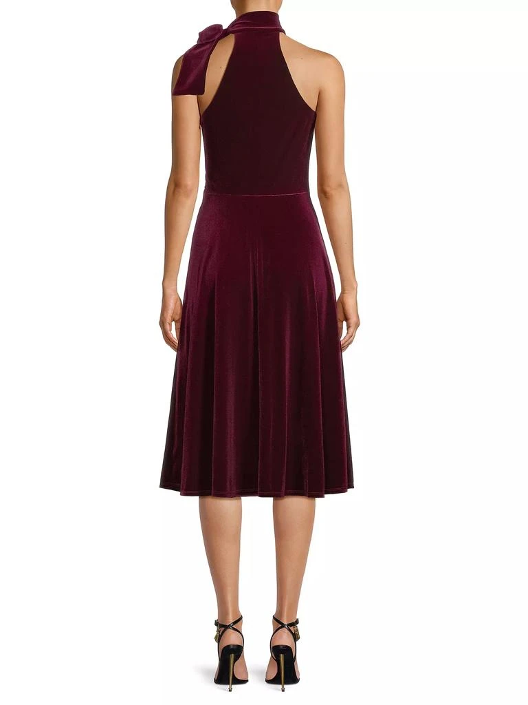 Black Halo Audrey Velvet Tie-Neck Midi Dress 5