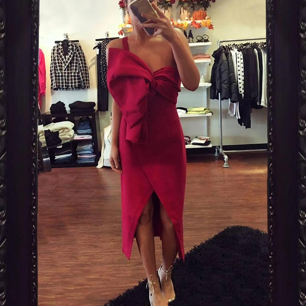 C/meo Collective Each Other Midi Dress In Red 2