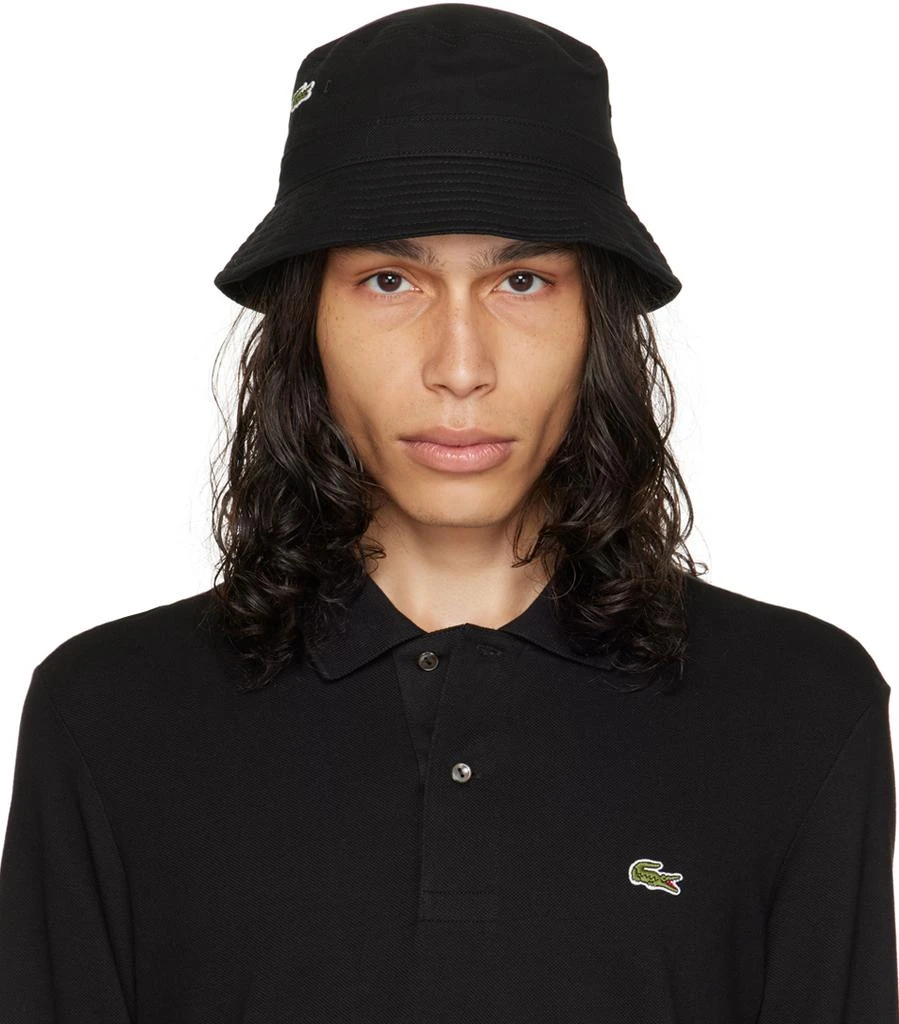 Lacoste Black Croc Centered Bucket Hat 1