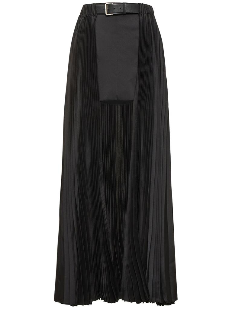 PETER DO Pleated Tech Open Skirt W/ Leather Belt