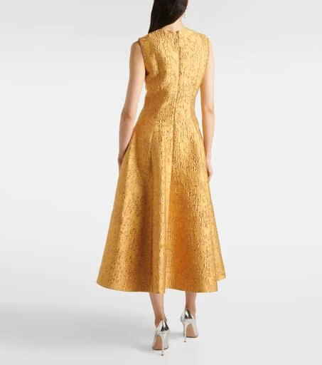 Emilia Wickstead Mara floral embossed jacquard midi dress 3