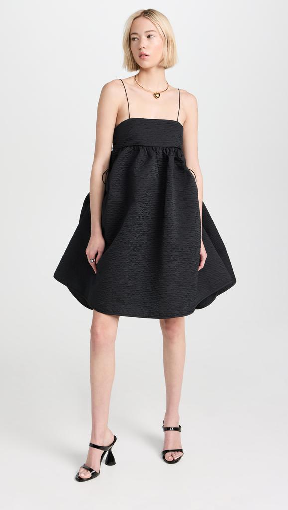 CECILIE BAHNSEN Olivia Dress Recycled Taffeta Grey Olive