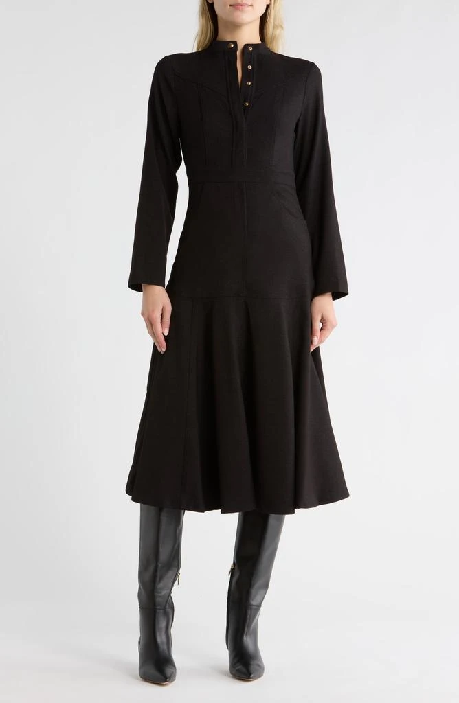 nordstrom black midi dress Pre-Loved Nordstrom Charles Henry, Women's Tiered Midi Dress, Black, Size M   Elle & Beck