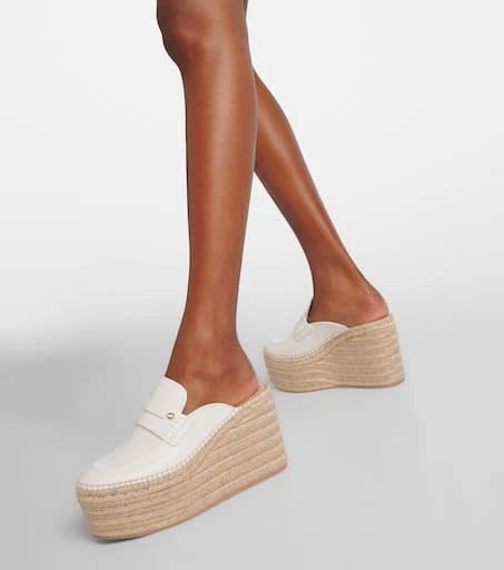 Gianvito Rossi Leather espadrille wedges 4