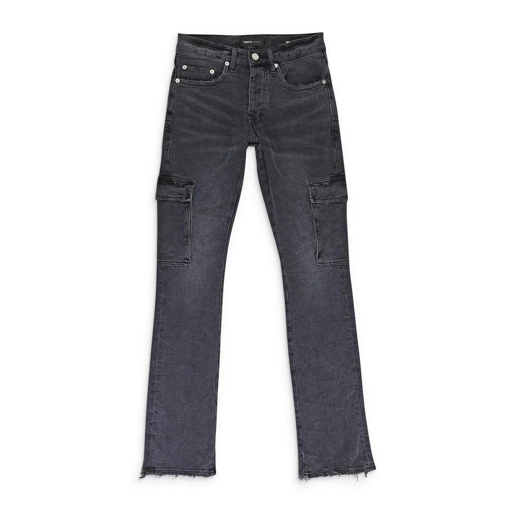 Purple Brand WASHED CARGO FLARE BLACK SKINNY JEANS 1