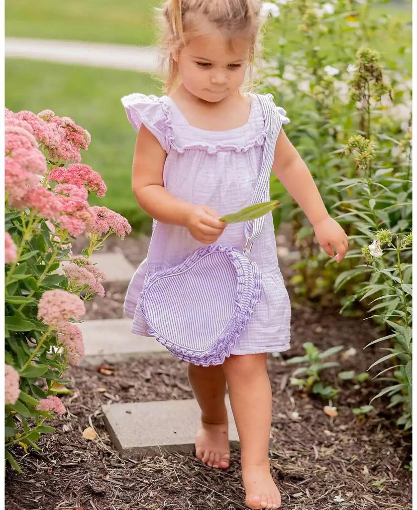 Bits
Bows Girls Heart Purse in Lavender Seersucker 2