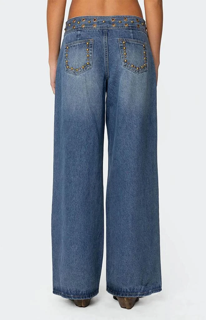 Edikted Stud & Grommet Low Rise Jeans 4