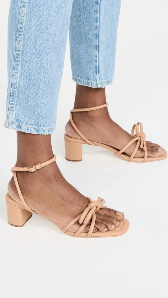 Loeffler Randall Mikel Leather Bow Mid-Heel Sandals 3