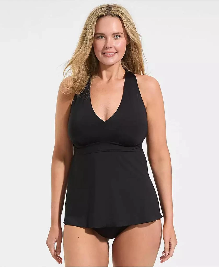 Lands
 End Plus Size V-Neck Racerback Flutter Tankini Top