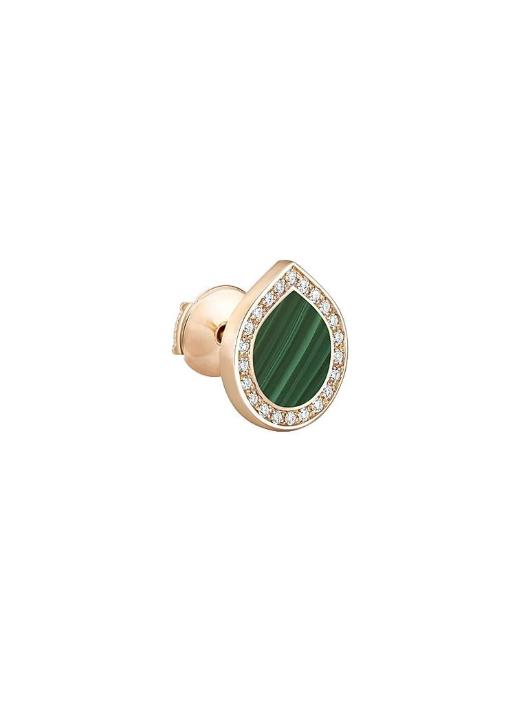 Repossi Antifer 18K Rose Gold, Malachite & 0.08 TCW Diamond Single Stud Earring 1