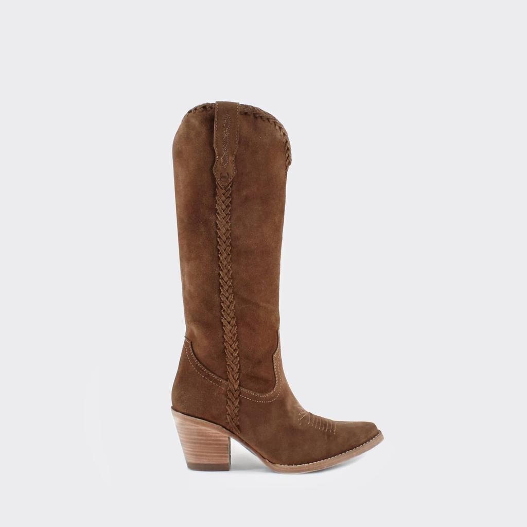 Buck & Brana Women's Kenia Cowgirl Leather Boots In Camel