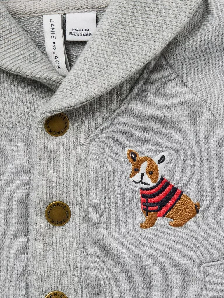 Janie and Jack Baby Boy's Varsity Shawl Collar Cardigan &amp; Joggers Set 6