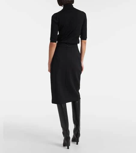 Max Mara Fervida wool-blend jersey wrap skirt 3